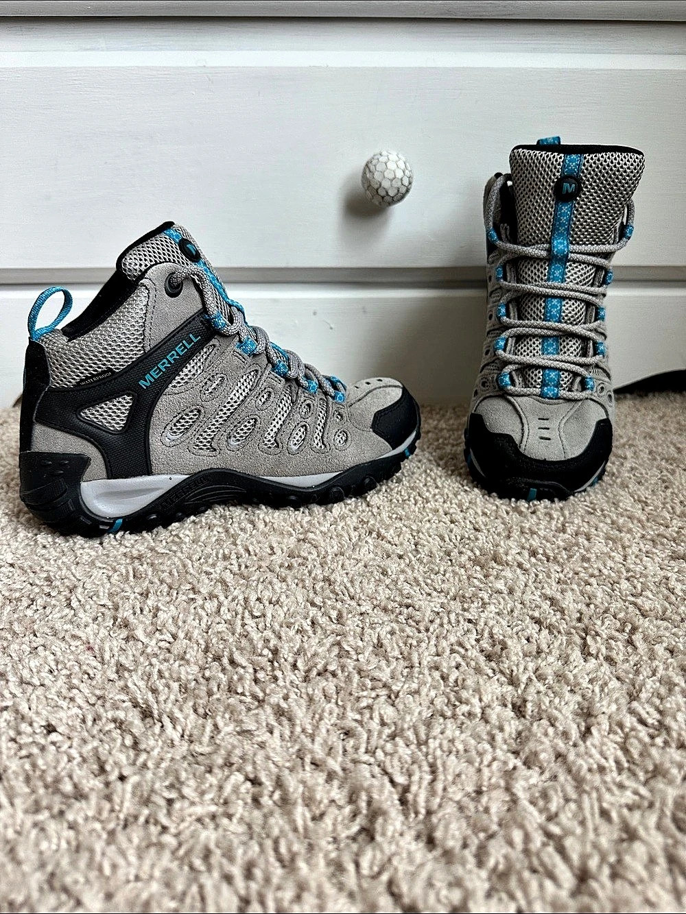 Women’s Waterproof Hiking Boots Grey & Blue – US 6.5 / EU 37